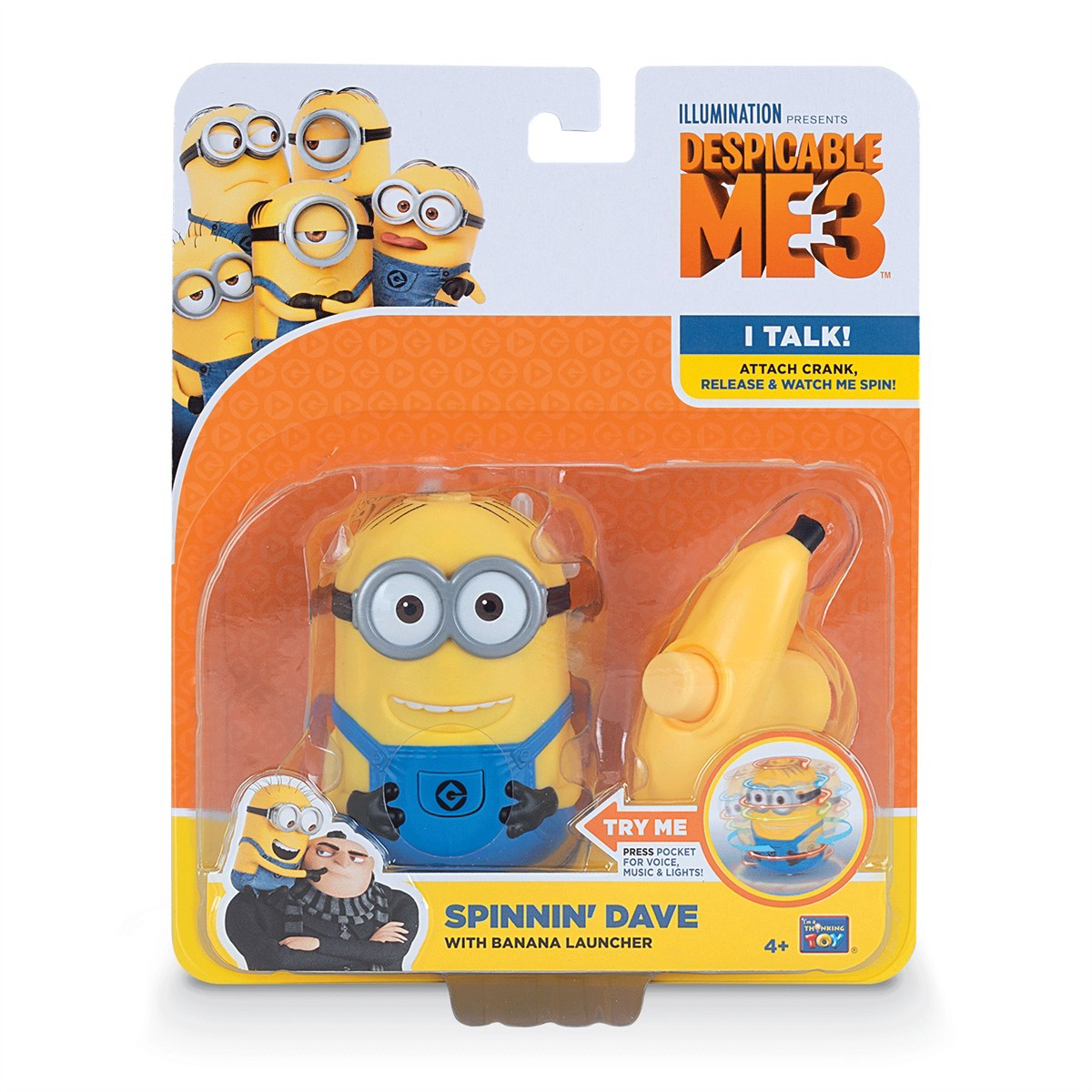 2013 Grabber Claw Minion Dave 3 McDonald's EUROPE Action Figure Despicable  Me 2