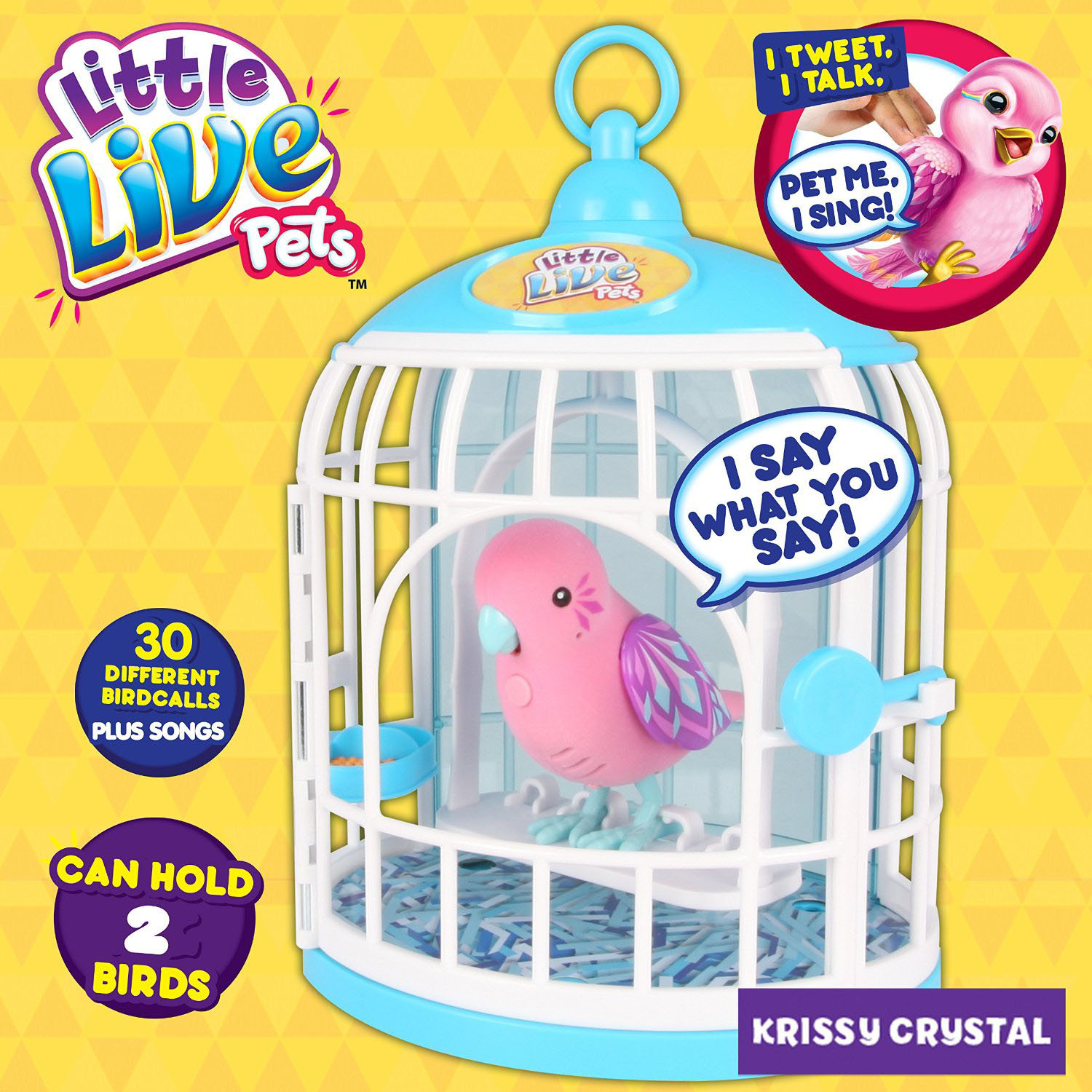 Little Live Pets Bird Cage and Krissy Crystal