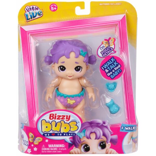Little Live Bizzy Bubs Walking Baby Doll POLLY PETALS