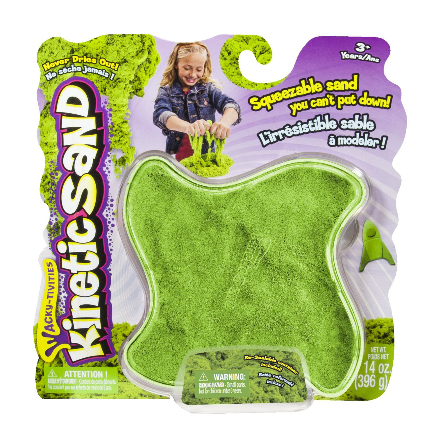 Wacky-tivities Kinetic Sand 14 oz Neon GREEN