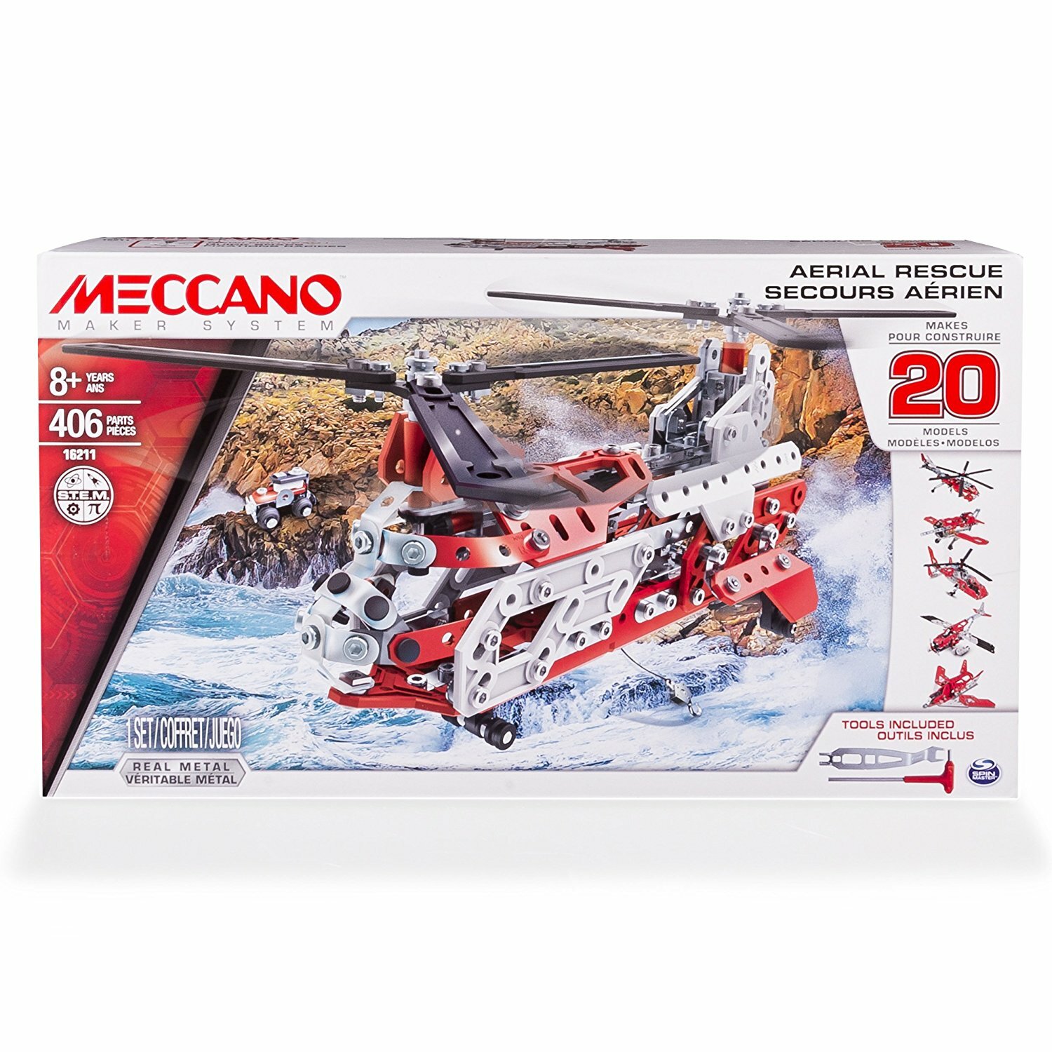 Meccano 6028598 "20 Model Set Helicopter" Building Set