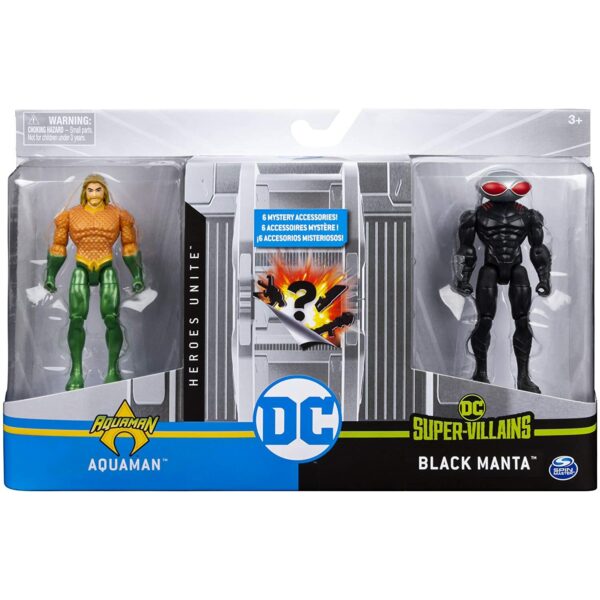 DC Comics 4 inch Action Figure 2 pack AQUAMAN vs BLACK MANTA